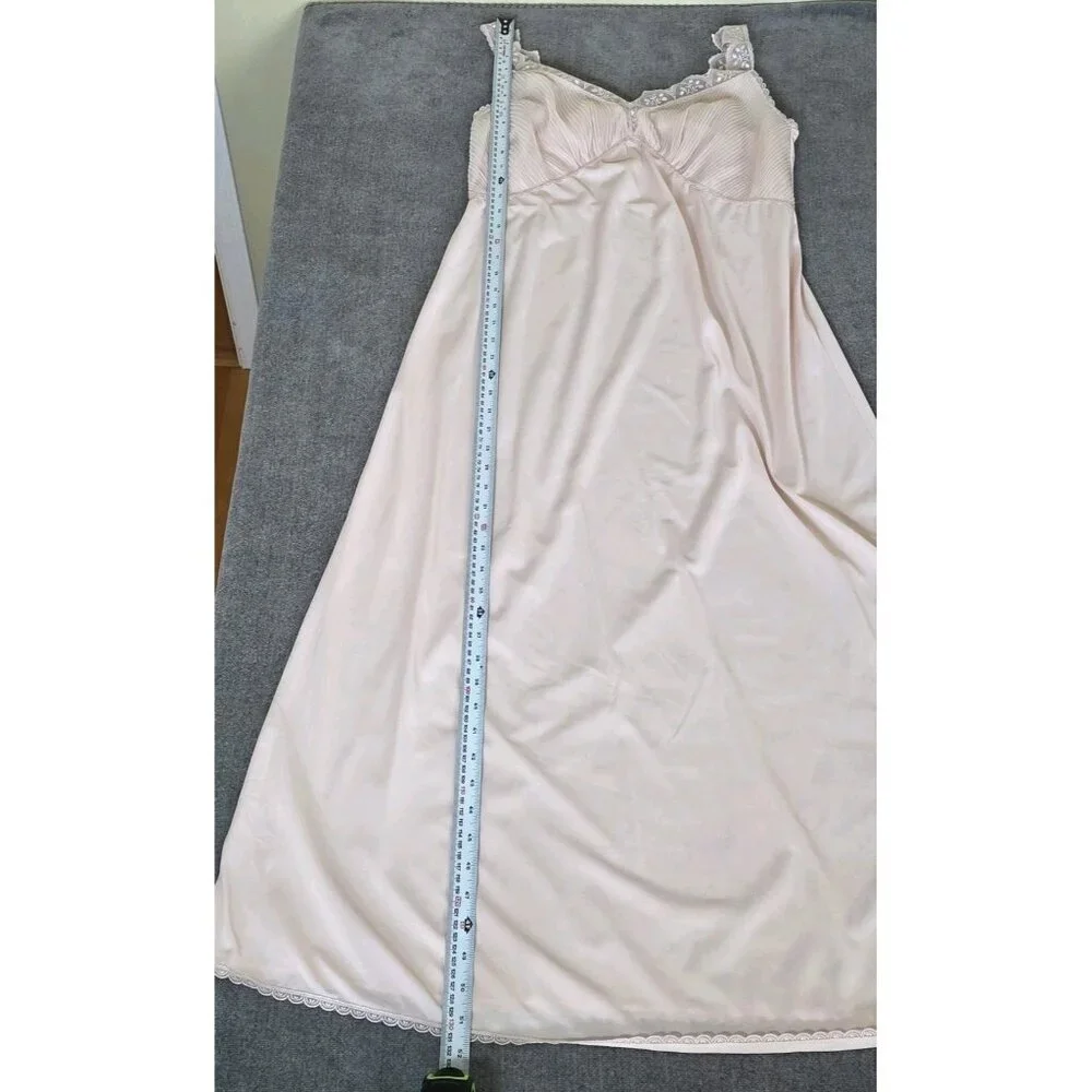 Vintage Fibra Anic Nivion IT 4 / L Full Slip Nightgown Babydoll Nylon Lace Italy